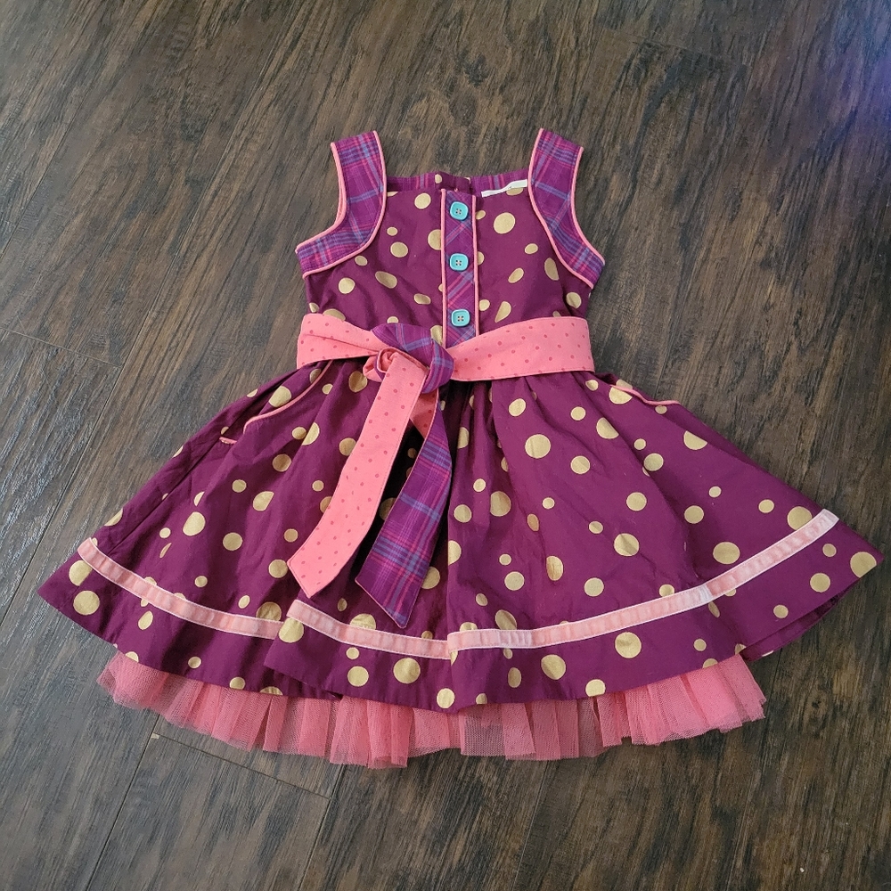 Matilda Jane maroon dress with pink tulle